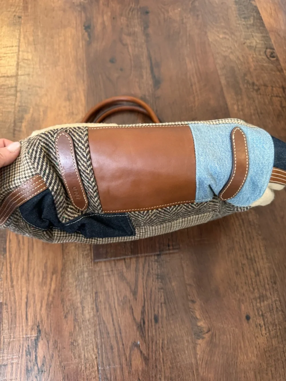 RALPH LAUREN Polo tweed and leather tote, one size, NWOT - Picture 7 of 16
